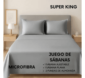 Sabanas hotel irish home microfibra super king color gris