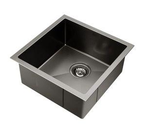 Lavaplatos Dekora 39x36 cm – Acero Inoxidable 2 mm Negro, Sobre/Bajo Cubierta