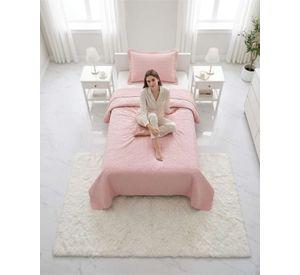 Cubrecama Quilt Verano Plaza y Media Suave Fresco Con Funda