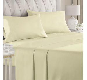 Juego de Sábanas 144 Hilos Beige 50/50 Polycotton 2 Plazas