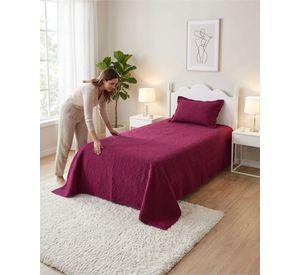Cubrecama Quilt Verano Plaza y Media Delgado Texturizado Set Con Fundas a9