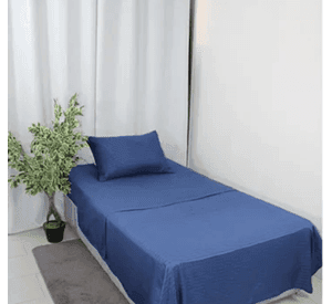 Juego sabanas unicolor 1.5 plaza color azul acero