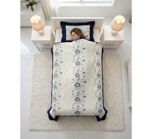 Cubrecama Quilt Verano Plaza y Media Bordado Floral Set Colcha Delgado a9