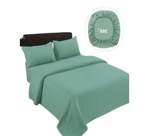 JUEGO DE SABANAS DE 500 HILOS 2 PLAZAS COLOR VERDE CLARO