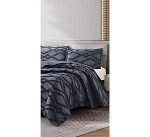 CUBRECAMA 2 PLAZA TUFTING RELIEVE DIAMANTE DE VERANO MODERNO ELEGANTE SERIE 2 TF