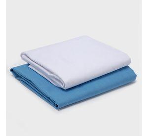 PACK 2 SABANAS ARTHOME BLANCA + CELESTE 1,5 PLAZAS