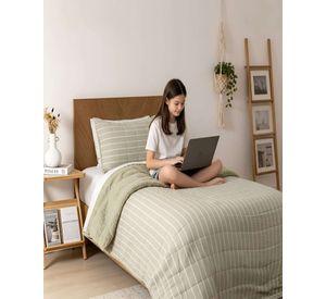 Quilt Palma Cationic Plaza Y Media Con Reverso De Chiporro Suave m1