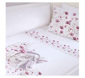 Juego de Sábanas Cuna Florcitas Unicornio