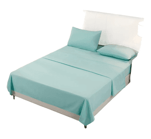 Juego sabana poli algodon 200 hilos 2 plazas color celeste