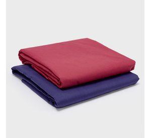 PACK 2 SABANAS ARTHOME ROJO + AZUL 1 PLAZA