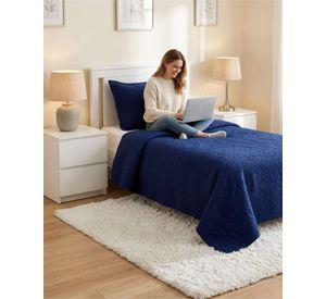 Cubrecama Quilt Verano Plaza y Media Suave Fresco Con Funda b3