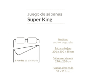 Juego sabanas Rosewood 300 hilos super king