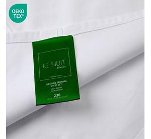 Set Sábanas 2 Plazas 100% Bambú Twill 230 Hilos Essentials Liso Bco Le Nuit