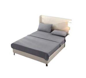 Juego de Sábanas 2 Plazas Unicolor 144 Hilos -Gris