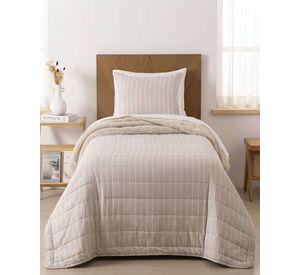 Plumon Quilt Plaza Y Media Con Sherpa Palma Cationic Suave m4