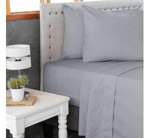 Jgo.Sábanas Polycotton King -144 hilos 4 piezas - Gris