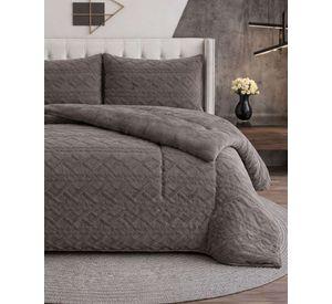 Juego de Cubrecama Sherpa con Relieve Trenzado  2 Plazas A07