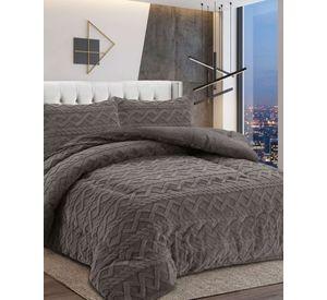 Juego de Cubrecama Sherpa con Relieve Trenzado  2 Plazas A07