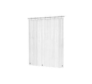 Forro para cortina de baño, transparente, con imán, 178 x 180 cm, color blanco