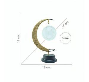 Lámpara LED Media Luna con Cáñamo y Colgante Bola