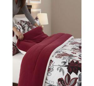 Cubrecama Plush con  Chiporro 2 Plazas burdeo