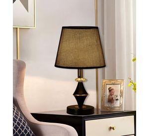 Lámpara Velador Mesa Dormitorios Moderna Negra Jhn