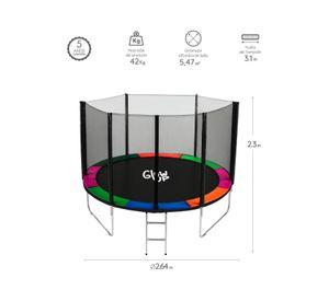 Cama Elástica 10ft 3,05 mts GlowUp con Malla seguridad y Escalera
