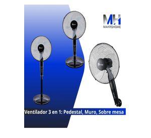 Ventilador 3 En 1 Kendal 16 Pulgadas Negro 3 Velocidades