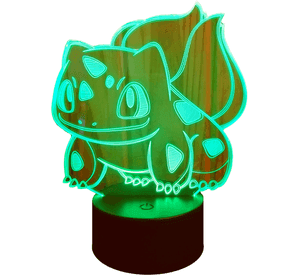 Lámpara ilusión 3D Bulbasaur 7 Colores Led