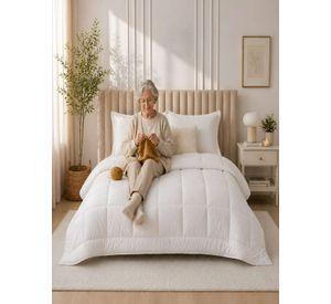 Cubrecama Quilt King Delgado Resistente a Arrugas blanco