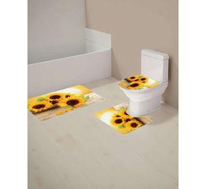 Juego 5 piezas con Cortina de baño de Tela Poliéster y  Forro de Ducha de Plástico J-21