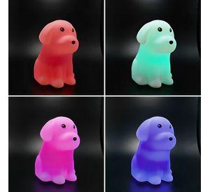 Lámpara de Noche de Silicona LED RGB Squishy Perrito