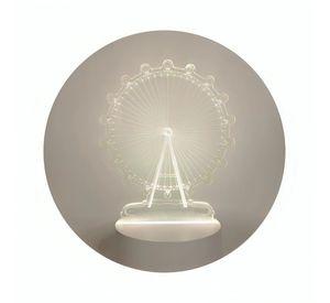 Lámpara LED De Mesa 3D USB Luz Rueda Fortuna