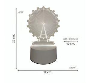 Lámpara LED De Mesa 3D USB Luz Rueda Fortuna