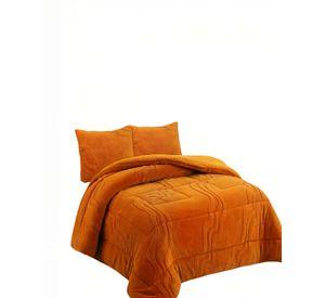CUBRECAMA DE RELIEVE  2 PLAZAS COLOR NARANJA 6