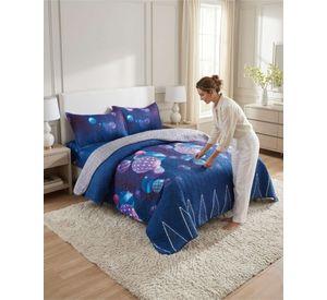 Set De Cama Verano 2 Plazas 5 Piezas Quilt Sábana Fundas m4