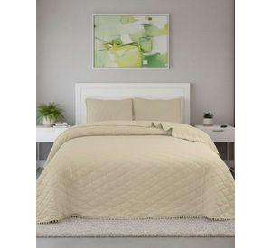 Cobertores de Verano-Primavera con Diseño de Pompon (plaza y media) beige