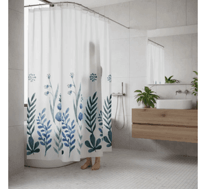 Cortina de baño estampados de Hojas 180cmx180cm