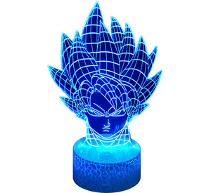 Lámpara ilusión 3D Cara De Goku 7 Colores Led