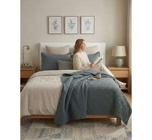 Quilt de Verano Transpirable, Ligero y Elegante king color gris