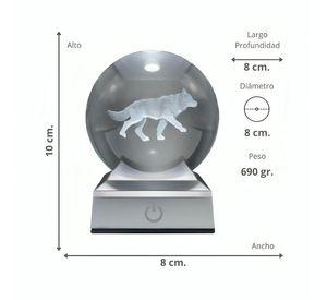 Bola de Cristal LED RGB Diseños 3D Multicolor Lobo