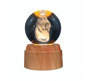 Lámpara Bola de Cristal LED Capybara Pareja
