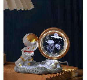 Lampara Astronauta Bola Cristal 3d Hogar Dormitorio Lau