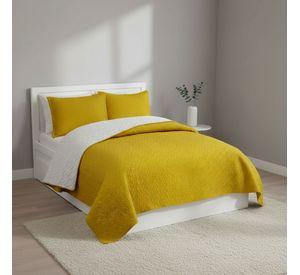 Cubrecama Quilt Sherpa 1.5 - Varios Modelos W.m G Amarillo Lisa