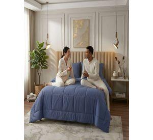 Cubrecama Quilt King Delgado Resistente a Arrugas azul