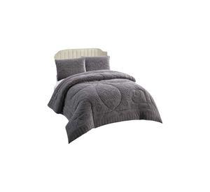 Cubrecama Plumón Jacquard Premium 2 Plazas Invierno Térmico gris