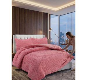 Juego de Cubrecama Sherpa con Relieve Trenzado  2 Plazas A02