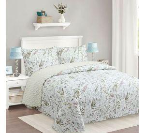 Cubrecama Quilt Sherpa 1.5 - Varios Modelos W.m G Azul Claro Diseño.