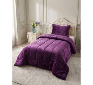 Cubrecama de Plush con Chiporro Diseño Ondas 1,5 plazas morado