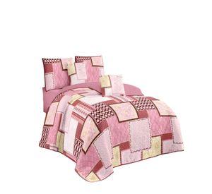 CUBRECAMA CON DISEÑOS  KING 250 X 270 CM + 2 ALMOHADAS P12